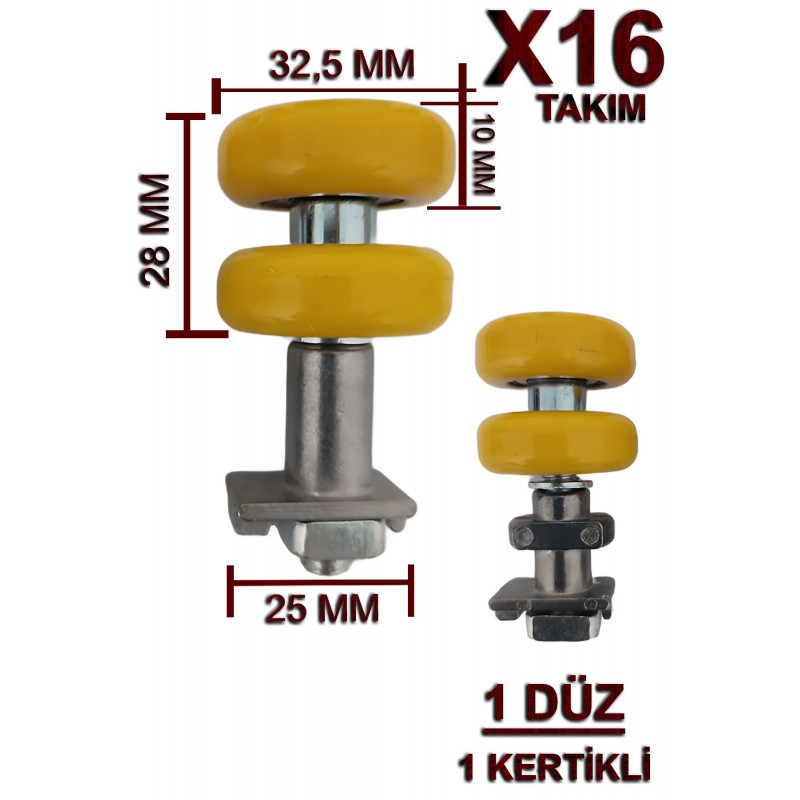 Cam Balkon Tekeri Sarı (16 Takım)