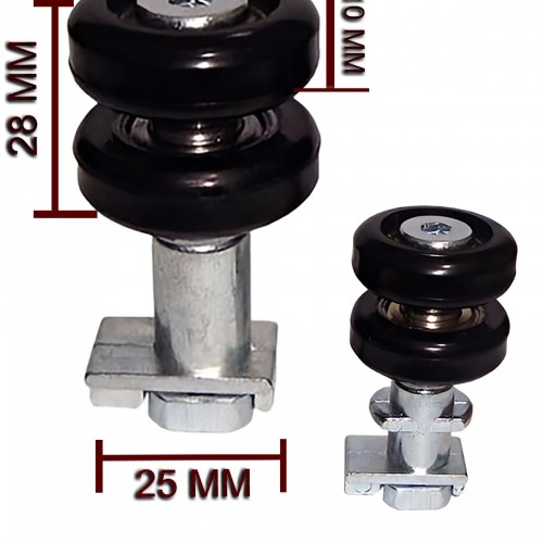 Cam Balkon Tekeri Siyah (4 Takım)