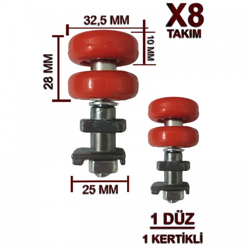 Cam Balkon Tekeri Turuncu (8 Takım)