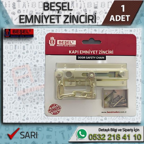 Beşel Sarı Emniyet Zinciri (Kapı Sürgüsü)