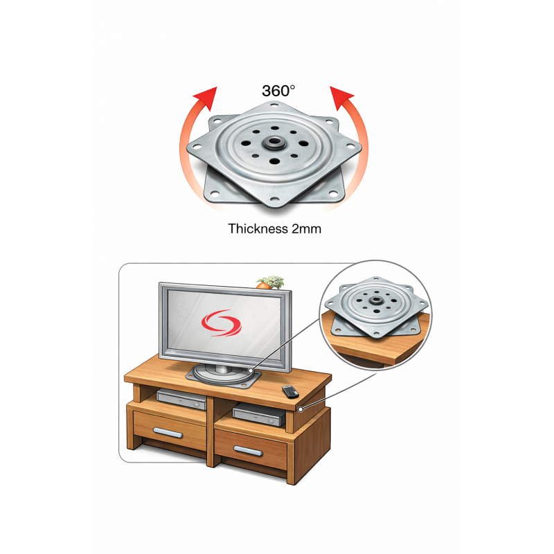 Metal Tv Döneri Televizyon Altlığı (15 CM) | Ahtapot