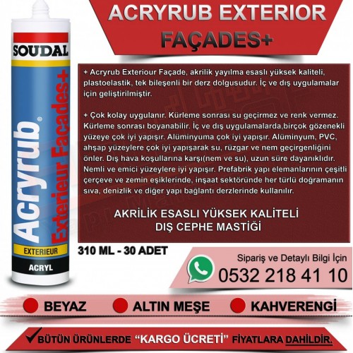 SOUDAL Acryrub Exterior Dış Cephe Mastiği (310ml, Altınmeşe, 310ml)