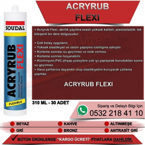 SOUDAL Acryrub Flexi Boyanabilir Mastik (Bronz, 310ml, 30’lu Koli)