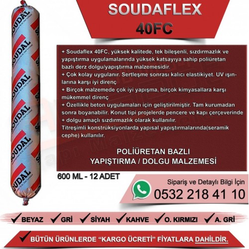 SOUDAL Carbond 940 FC Endüstriyel Hibrit Mastik (Beyaz, 280ml)