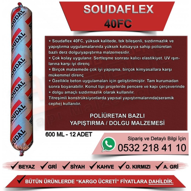 SOUDAL Carbond 940 FC Endüstriyel Hibrit Mastik (Beyaz, 280ml)