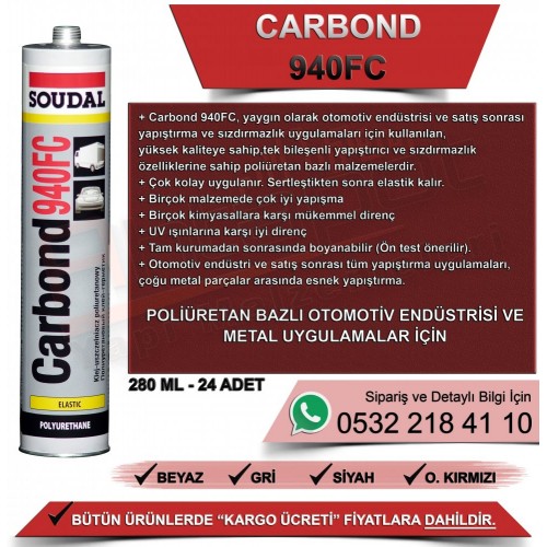 Soudal Carbond 940 Fc Mastik Siyah 280 ML (24 Adet)