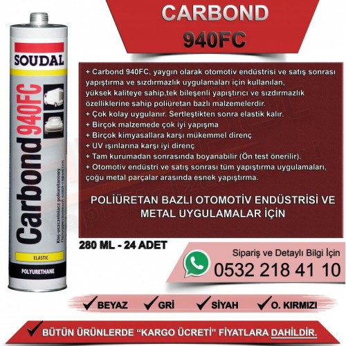 SOUDAL Carbond 940 FC Endüstriyel Hibrit Mastik (Gri, 280ml)