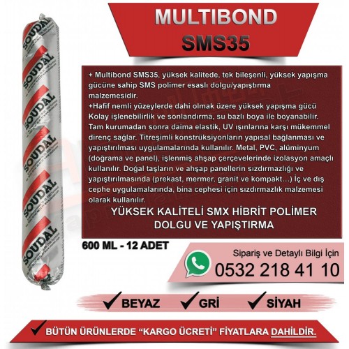 Soudal Multıbond Sms 35 Gri 600 ML (12 Adet)