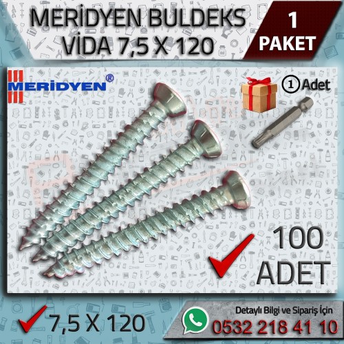 7,5x120 mm – 100 Adet Buldex Vida Meridyen