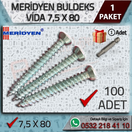 7,5x80 mm – 100 Adet Buldex Vida Meridyen