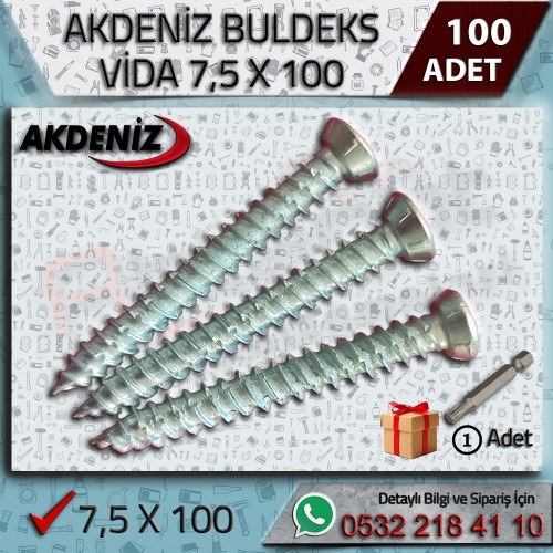 AKDENİZ Buldeks Vida 7,5x100 mm – 100 Adet