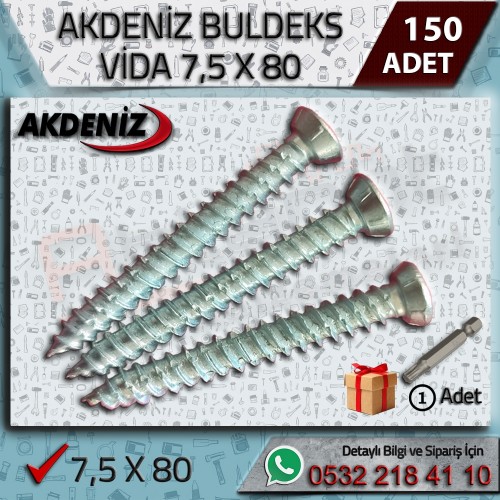 AKDENİZ Buldeks Vida 7,5x80 mm – 150 Adet