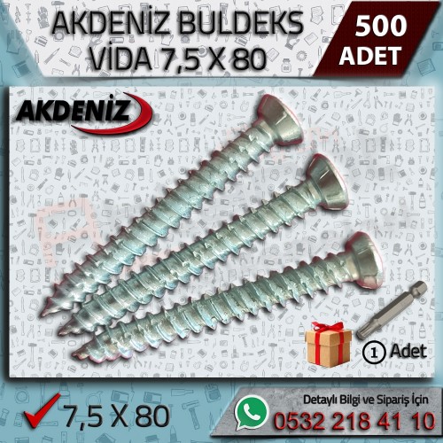 AKDENİZ Buldeks Vida 7,5x80 mm – 500 Adet