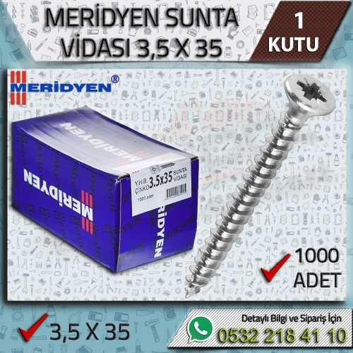 Ağaç Sunta Vida 3,5x35 1000 Adet