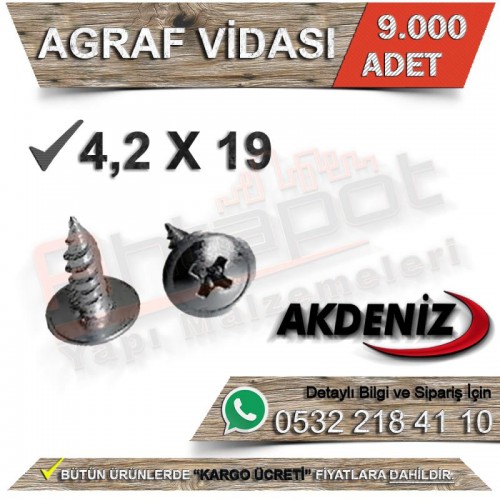 Akdeniz Agraf Vidası 4,2X19 (9.000 Adet)