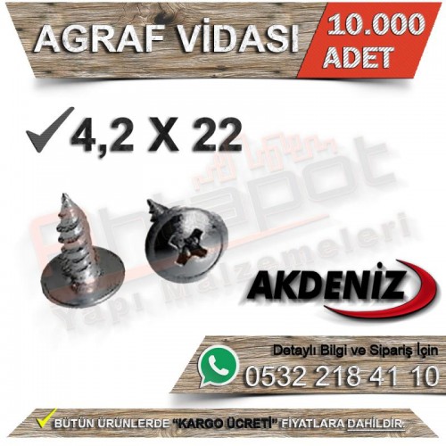 Akdeniz Agraf Vidası 4,2X22 (10.000 Adet)
