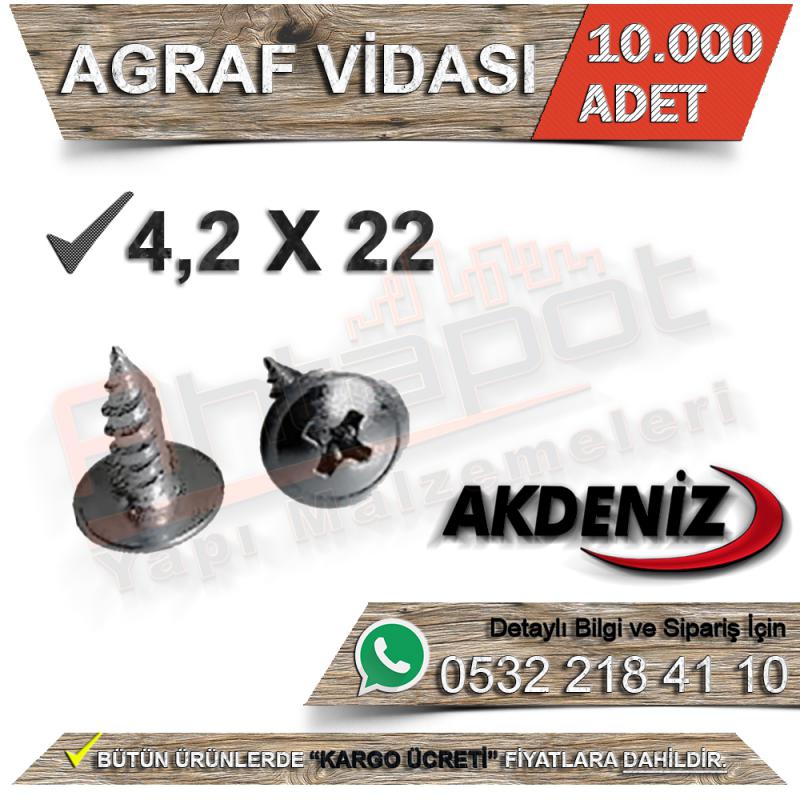 Akdeniz Agraf Vidası 4,2X22 (10.000 Adet) - Agraf Vidaları
