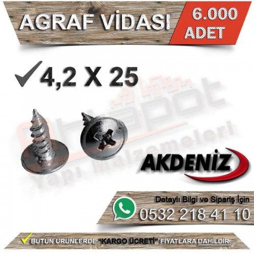Akdeniz Agraf Vidası 4.2X25 (6.000 Adet)