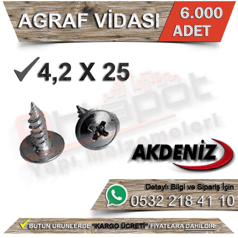 Akdeniz Agraf Vidası 4.2X25 (6.000 Adet) - Agraf Vidaları