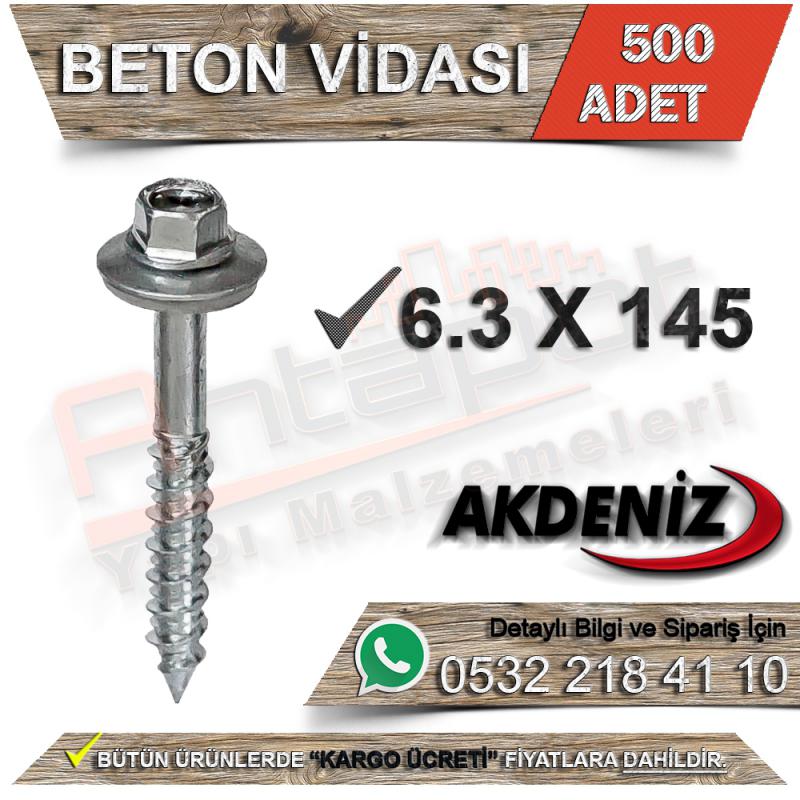 Akdeniz Beton Vidası 6,3X145 (500 Adet) - Beton Vidaları - Buldex