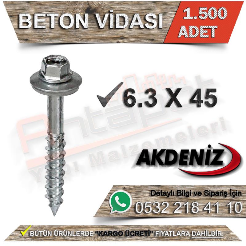 Akdeniz Beton Vidası 6,3X45 (1.500 Adet)