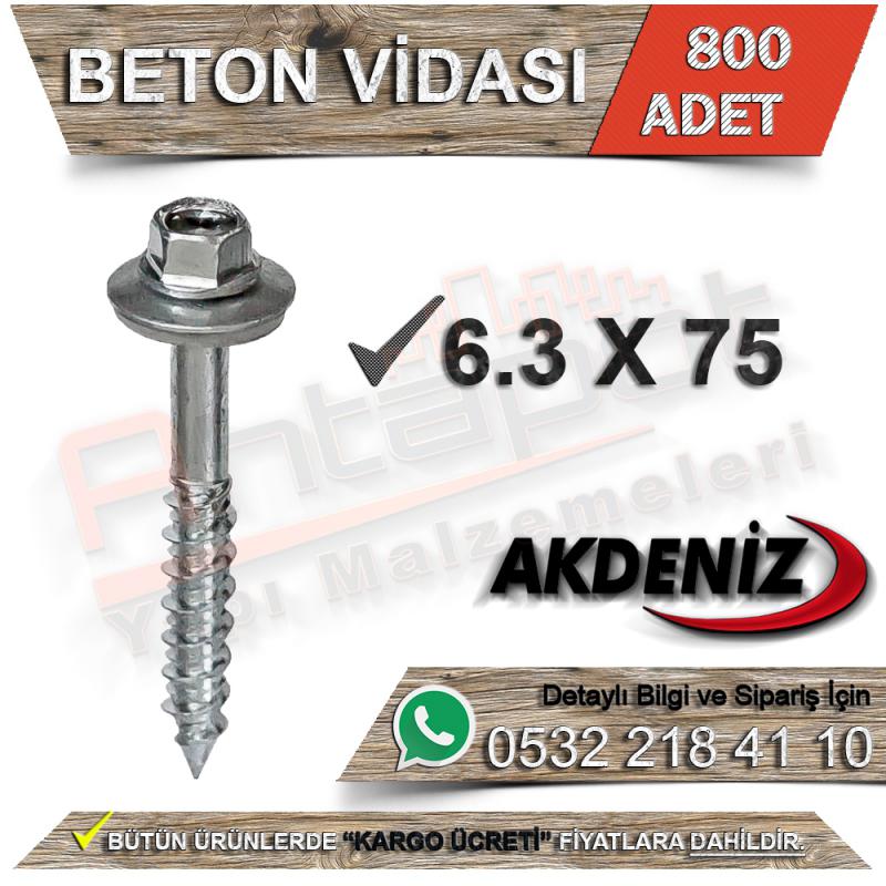 Akdeniz Beton Vidası 6,3X75 (800 Adet)