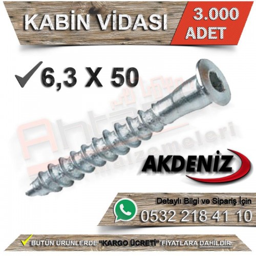 Akdeniz Kabin Vidası 6,3X50 (3.000 Adet)