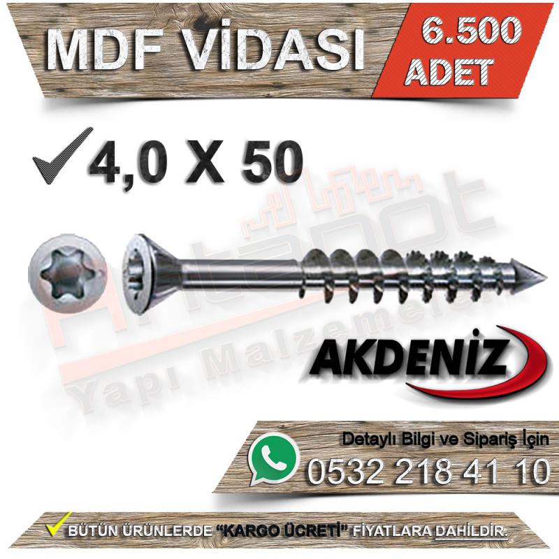 Akdeniz MDF Vidası 4.0X50 (6.500 Adet) - MDF Vidaları