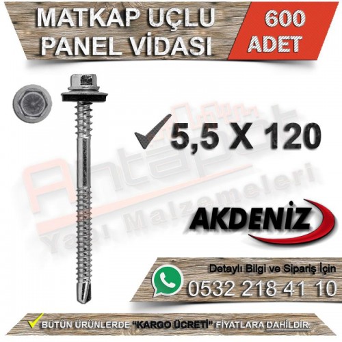 Akdeniz Matkap Uçlu Panel Vidası 5,5X120 (600 Adet)