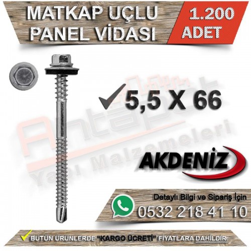 Akdeniz Matkap Uçlu Panel Vidası 5,5X66 (1.200 Adet)