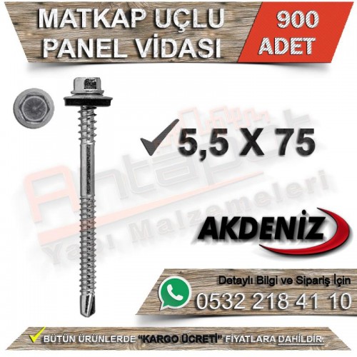 Akdeniz Matkap Uçlu Panel Vidası 5,5X75 (900 Adet)