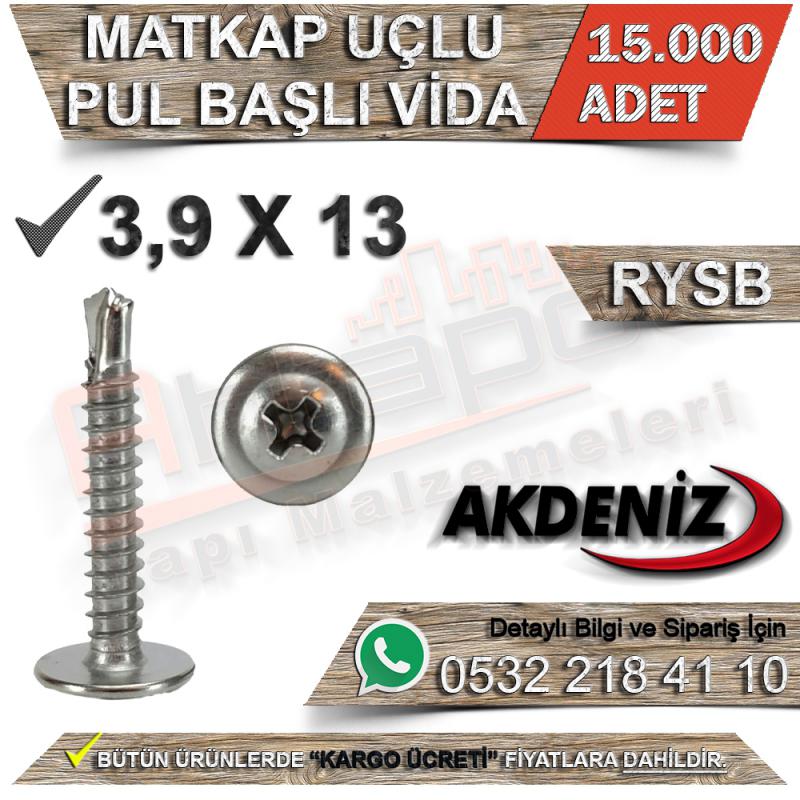 Akdeniz Matkap Uçlu Vida Rysb 3,9X13 (15.000 Adet) - Matkap Uçlu Rysb Vidalar