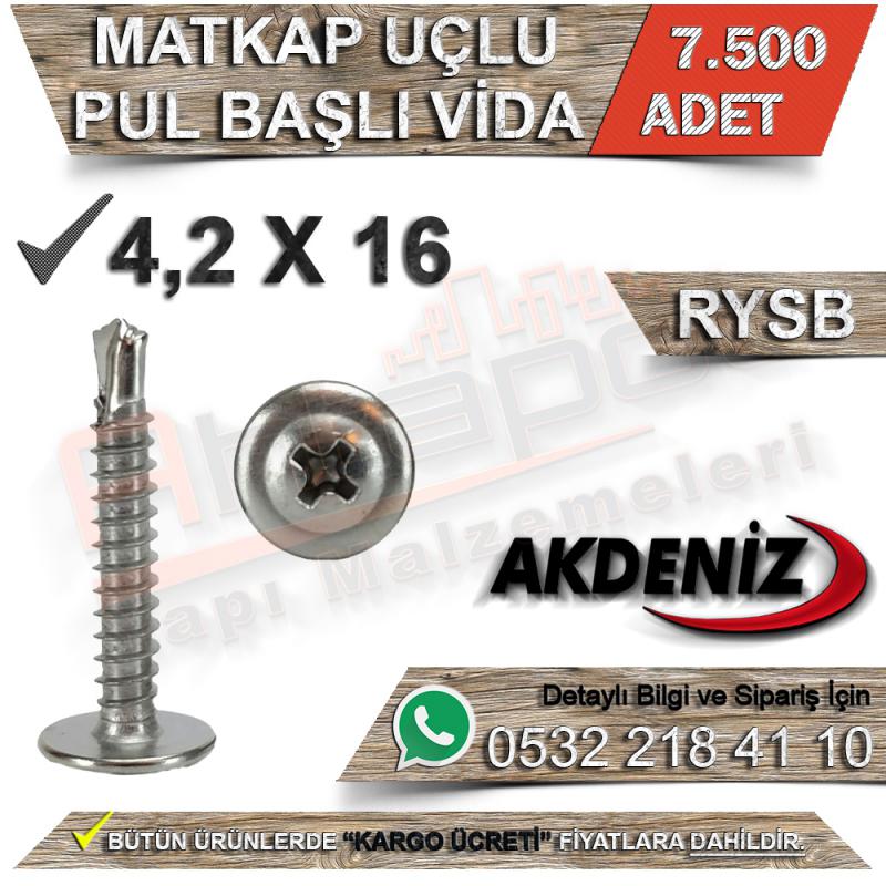 Akdeniz Matkap Uçlu Vida Rysb 4,2X16 (7.500 Adet) - Matkap Uçlu Rysb Vidalar