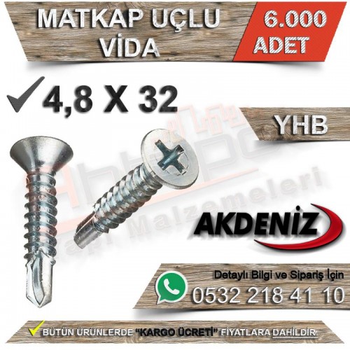 Akdeniz Matkap Uçlu Vida Yhb 4,8X32 (6.000 Adet)
