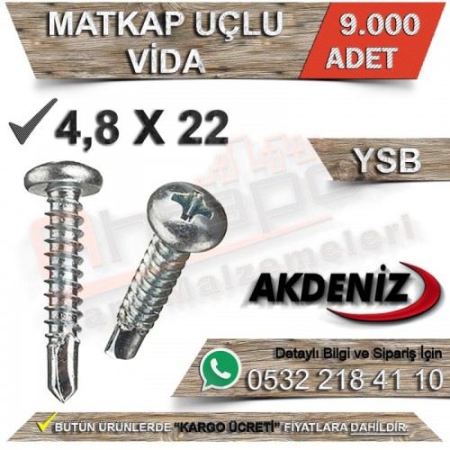 Akdeniz Matkap Uçlu Vida Ysb 4,8X22 (9.000 Adet)