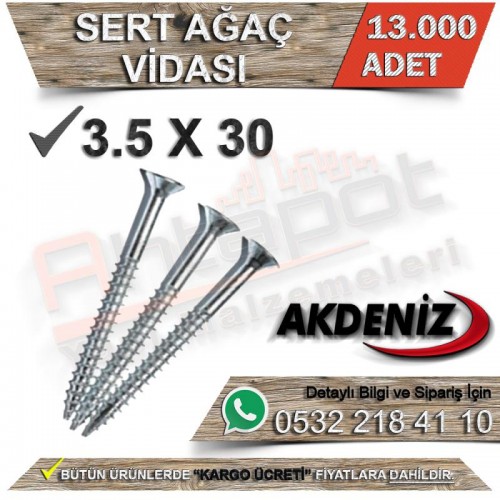 Akdeniz Sert Ağaç Vidası 3,5X30 (13.000 Adet)
