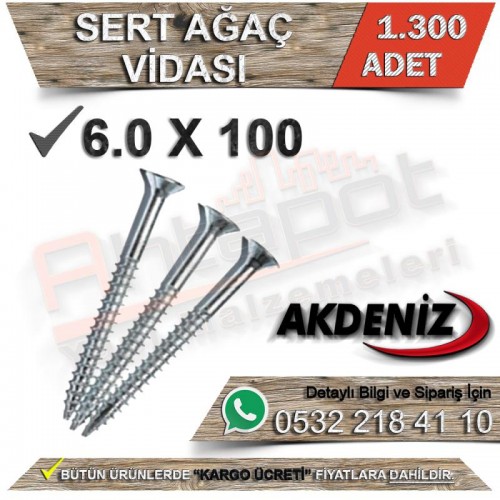 Akdeniz Sert Ağaç Vidası 6.0X100 (1.300 Adet)