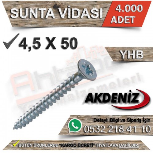 Akdeniz Sunta Vidası 4,5X50 (4.000 Adet)