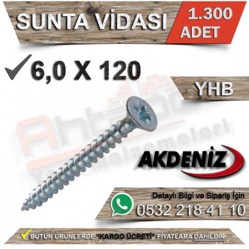 Akdeniz Sunta Vidası 6.0X120 (1.300 Adet)