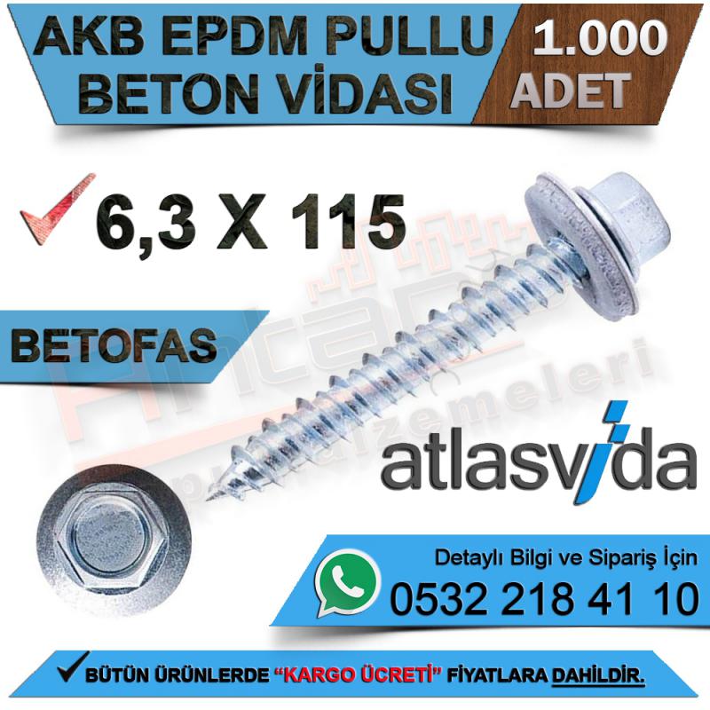 Atlas Beton Vidası 6,3X115 (1.000 Adet) - Beton Vidaları - Buldex