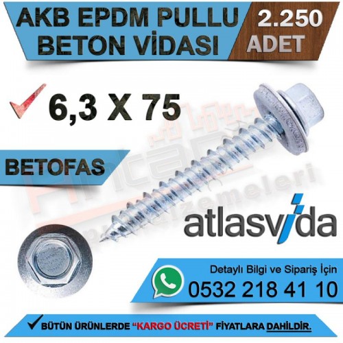 Atlas Beton Vidası 6,3X75 (2.250 Adet)