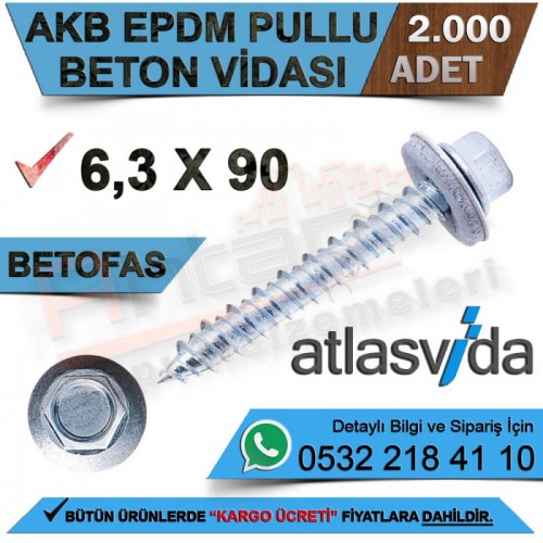 Atlas Beton Vidası 6,3X90 (2.000 Adet)
