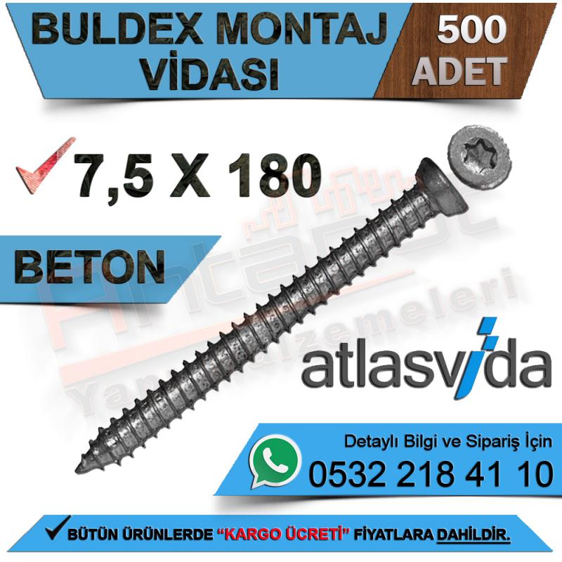 Atlas Buldex Montaj Vidası 7,5X180 (500 Adet) - Beton Vidaları - Buldex
