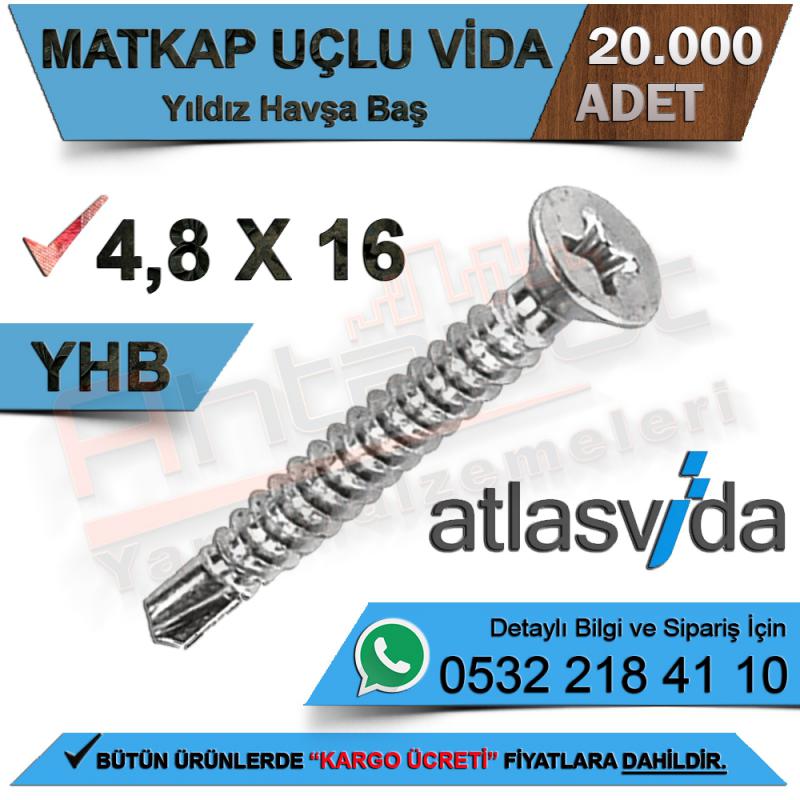 Atlas Matkap Uçlu Vida Yhb 4,8X16 (20.000 Adet)