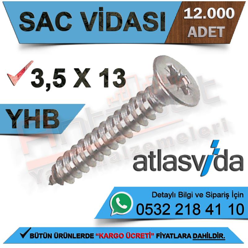 Atlas Sac Vidası Yhb 3,5X13 (12.000 Adet) - Yhb Sac Vidaları