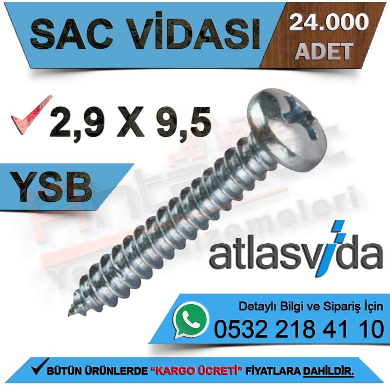 Atlas Sac Vidası Ysb 2,9X9,5 (24.000 Adet)