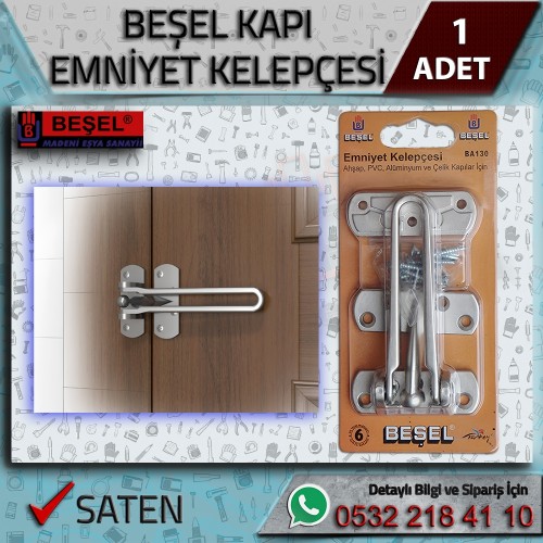 BEŞEL Otel Tipi Kapı Emniyet Kelepçesi | Saten