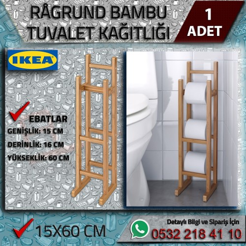 Bambu Ragrund Yedek Tuvalet Kağıtlığı 15x16x60 cm