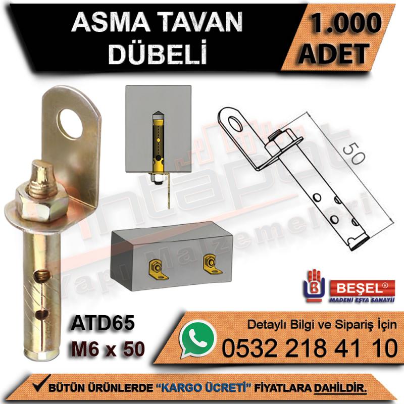 Beşel Asma Tavan Dübeli M6x50 (1000 Adet) - Metal Dübeller