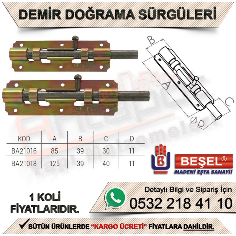 Beşel BA21016 Demir Doğrama Sürgüleri No:16 Demir Doğrama (192 Adet) - Kapı ve Pencere Sürgüleri